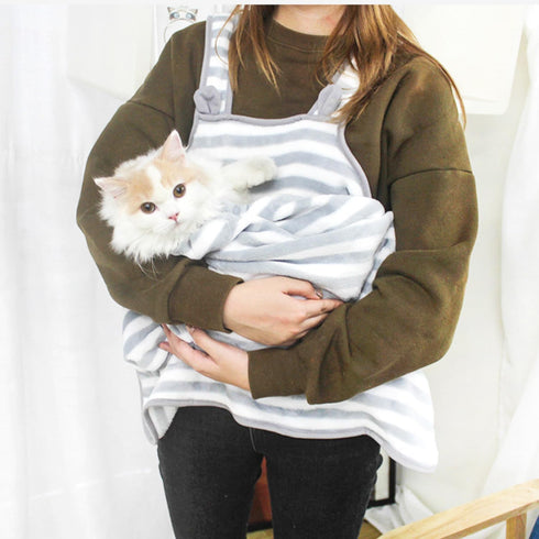 Ferret Sling Carrier Bag, Soft Breathable Fleece Small Pet Carrier, Hands-Free Shoulder Front Chest Apron for Small Pets