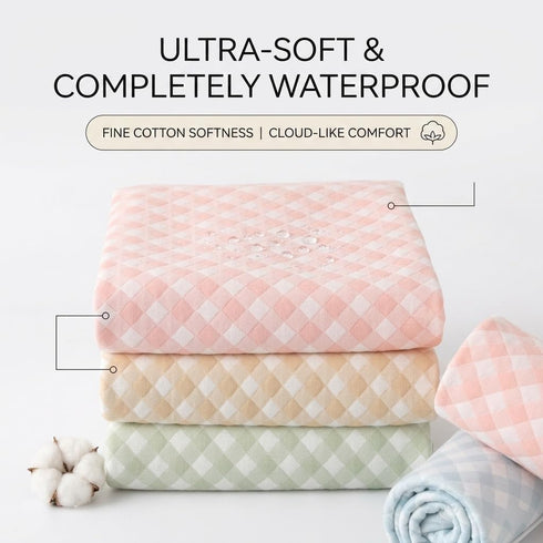 OKEA 2 Pack 4-Layer 34x36 Ultra-Soft Washable Underpads, Premium Cotton Grid Incontinence & Bedwetting Pads