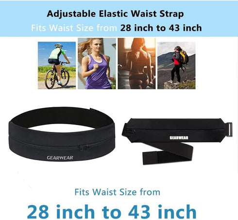 Running Belt | Adjustable Fanny Pack for Women and Men | Waist Band Pack for Phone Storage