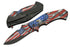 SZCO Supplies 8.75" USA Eagle Flag Assisted Open Folding Knife with Pocket Clip, Red White Blue