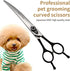 Fenice 8.0 inch Dog Grooming Curved Scissors - Jeweled Screw, Japan 440C Stainless Steel, Sharp Blade for Right Handed