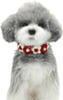 Handmade Dog Costume - Red and White Floral Design Wedding and Birthday Bandana, Cute Collars for Medium Small Cats