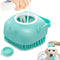 Pet Dog Bath Brush, Gentle Soap Dispenser for Massaging Bath Grooming, Soft Silicone (Blue)