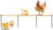 MinrzPet Chicken Coop Accessories, Extra Long Wooden Chicken Roosting Perch with Metal Stakes,