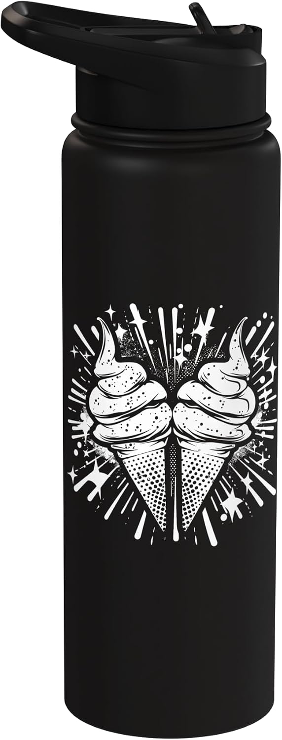 Funny Ice Cream Guy T-Shirts and Presents Ice Cream Frozen Dessert Sorbet Stainless Steel Insulated Water Bottle