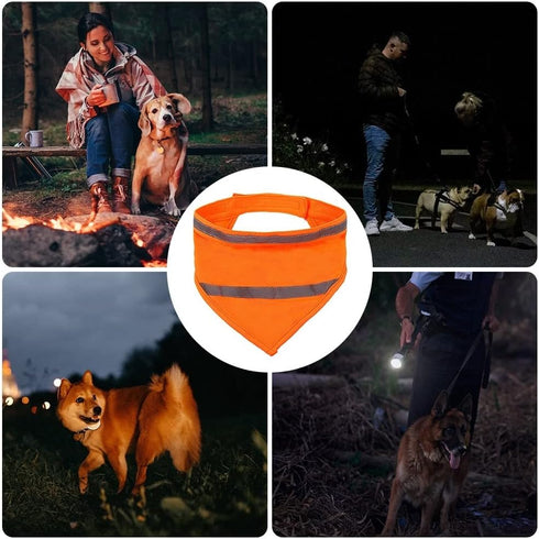 Adjustable High Visibility Dog Scarf - Reflective Towel Bib for Outdoor Adventures