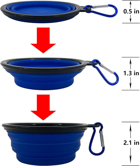 Collapsible Dog Bowl, 10 Pack, Portable and Reusable for Indoor and Outdoor Activities