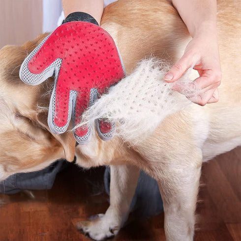 Marchul Pet Grooming Gloves, Cat Dog Hair Remover Glove Brush, 1 Pair for Long & Short Hair, Horse Grooming