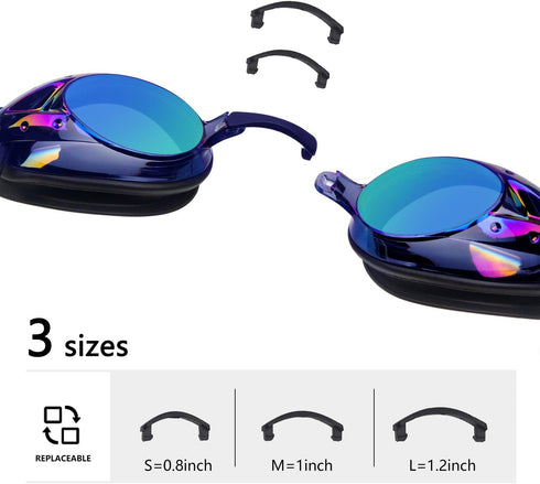 Swim Goggles, Anti Fog Swimming Goggles with UV Protection, Mirrored & Clear