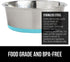 Gorilla Grip Stainless Steel Dog Bowl Set of 2, Heavy Duty Feeding Dishes, Rubber Base, BPA Free, Turquoise, 4 Cups