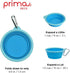 Prima Pet Expandable Collapsible Silicone Food & Water Travel Bowl with Clip for Small & Medium Dogs, AQUA
