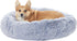 Bedfolks Calming Donut Dog Bed, 30 Inches Round, Fluffy Anti-Anxiety Plush Bed, Machine Washable, Navy Blue