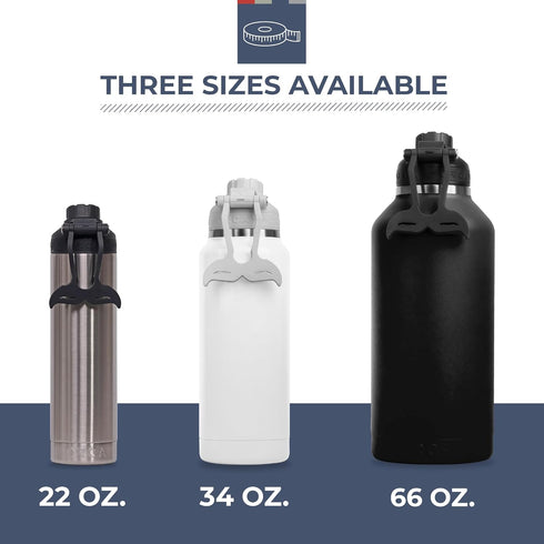 ORCA 34oz Hydra Insulated Stainless Steel Water Bottle with Powder Coat Finish & Silicone Grip Handle, Blaze Orange