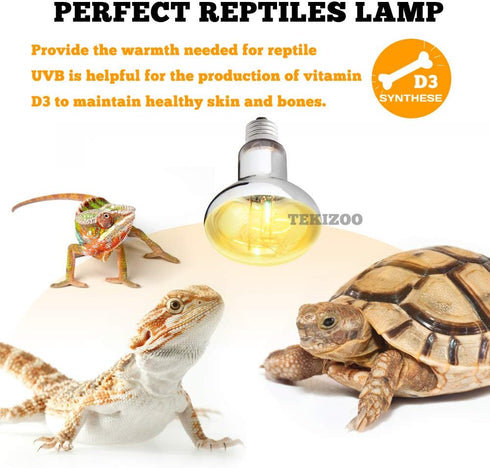 UVA UVB Sun Lamp High Intensity Self-Ballasted Heat Basking Lamp for Reptile and Amphibian (80W)