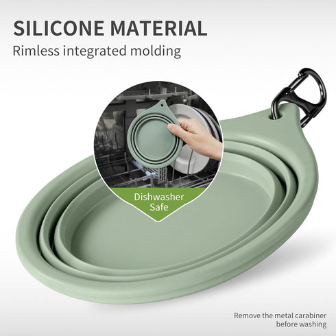 Portable Collapsible Dog Bowls 2pcs for Small to Medium Dogs and Cats, BPA Free Travel Bowl for Hiking