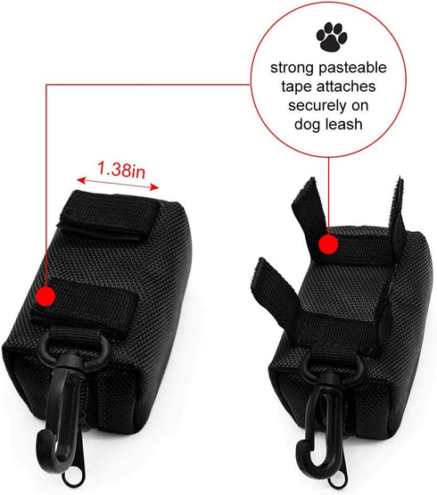 SLOSN 3 Pack Pet Waste Bag Dispenser with Zippered Holder, Portable Dog Poop Bag for Walking, Running (RoseRed Green