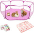 Large Hamster Playpen with Mat, Foldable Exercise Cage for Guinea Pigs, Gerbils, Chinchillas, Rats