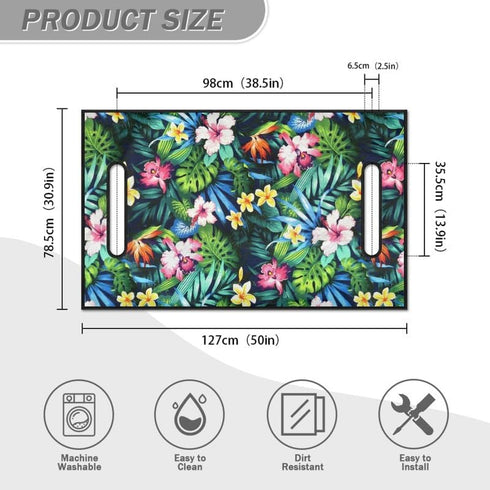 Hawaii Monstera Portable Golf Cart Seat Cover, Plumeria Hibiscus Universal Golf Cart Accessories