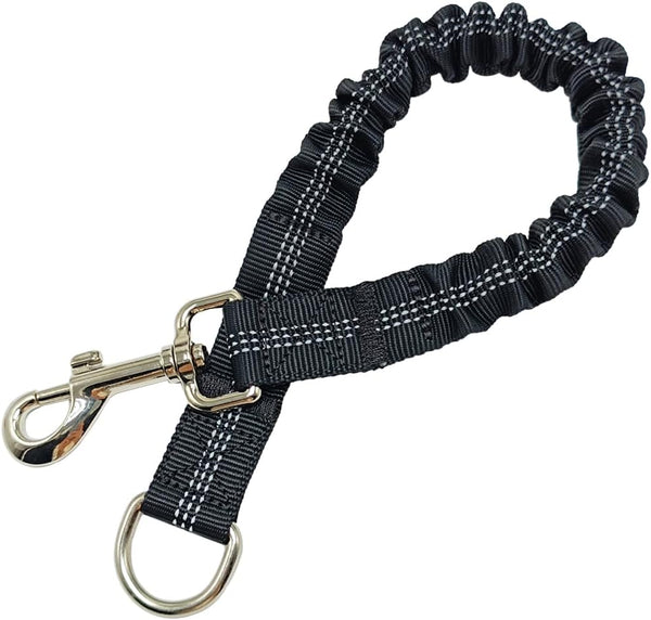Short Dog Leash Extender, 18 in Bungee Shock Absorbing Nylon Leash for Medium Large Dogs Walking Training