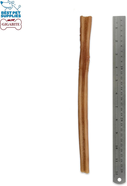 12"), Pack 6 GigaBite Bully Sticks for Dogs All Natural Beef Pizzle Dog Chews, Odor & Rawhide Free Dog Treats, Long