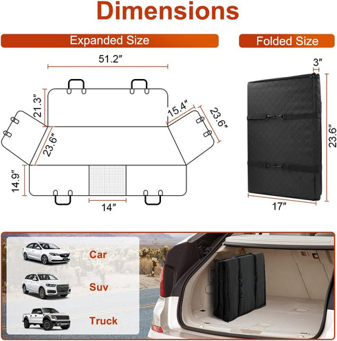 Hammock Vailge Dog Car Seat Cover, Dog for Car Backseat, Non Inflatable seat Cover for Back seat,Hard Bottom Back Seat