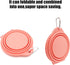 SLSON Collapsible Dog Bowls, 2 in 1 Foldable Pet Food & Water Bowl, Integrated Molding Double Bowl, Coral Pink