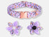 Dog Collar, Girl Dog Collar with Floral Pattern and Detachable Rhinestone Flower for Small Medium Large Dogs