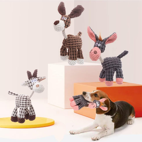 Squeaky Dog Toys for Puppy - 3 Pack Stuffed Animal Plush Toys with Squeakers for Small Medium Large Dogs
