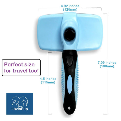 Dog Slicker Brush, Self Cleaning Grooming Tool for Pets, Best Brush with Retractable Bristles for Hair Removal