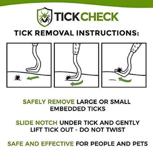 TickCheck Tick Remover Value 3 Pack - Tools + Tick Identification Card for Humans, Dogs & Cats
