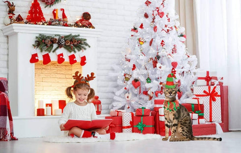 Vehomy Cat Christmas Costume, Elf Hat and Bell Collar Xmas Pet Costume Accessories for Cat and Puppy, 2Pcs