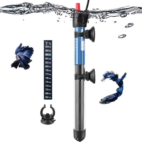 Hitop 25W/50W/100W/300W Adjustable Aquarium Heater, Submersible Glass Water Heater for 5 – 70 Gallon Tank
