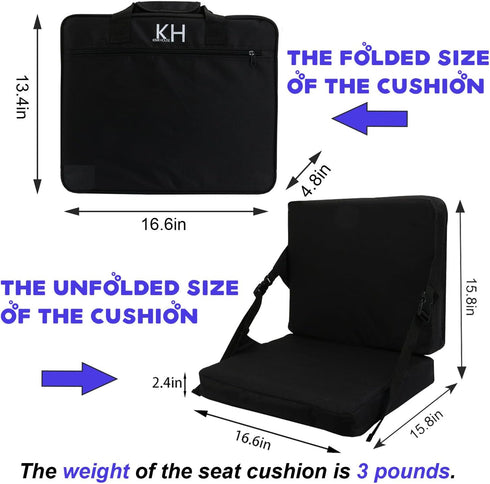 KIMI HOUSE Indoor & Outdoor Folding Chair Cushion, Foldable Portable Stadium Seat,Chair Cushion for Sports Events