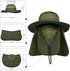 UPF 50+ Wide Brim Sun Protection Fishing Hat with Face & Neck Flap