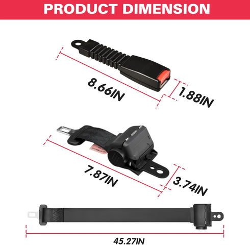 Golf Cart Seat Belts, 2 Pack Retractable Universal Kit Compatible with EZGO TXT RXV, Yamaha, Club Car DS Precedent