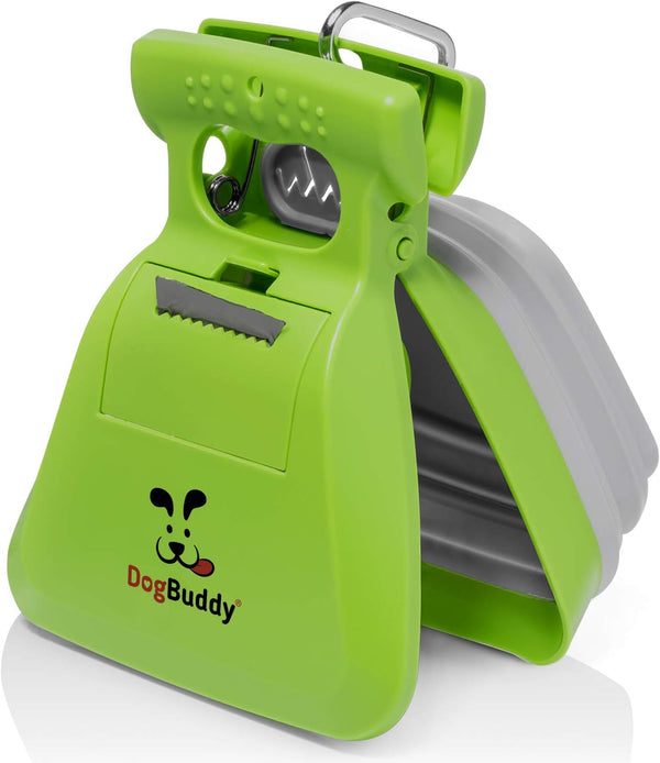 DogBuddy Portable Pooper Scooper for Small and Large Dogs, Includes Bag Attachment, Leash Clip, Waste Bags