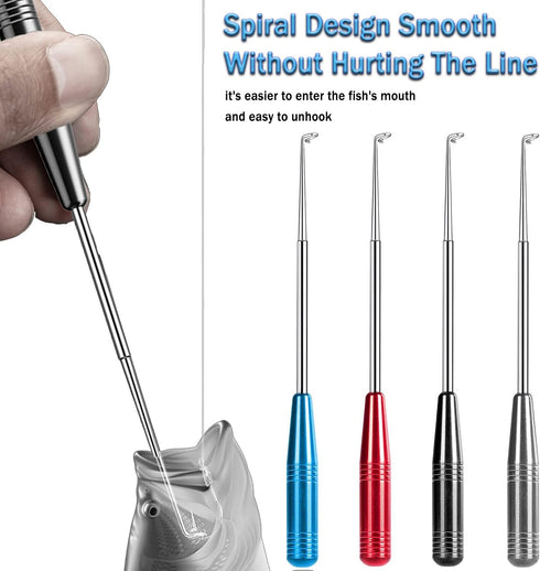 Fish Hook Remover Tool for Quick Removal, Fishing Gear Security Equipment Kits with 4PCS Storage Tube
