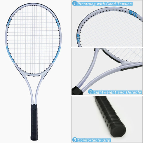 UUBEMM Tennis Rackets for 2 Players - Lightweight Recreational Racquets for Adult Training with Carrying Cover