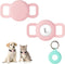 PuppyDoggy 2 Pack Airtag Holder for Collar, Waterproof Silicone Tracker Case, Anti-Lost & 1 Pack AirTag Keychain Holder