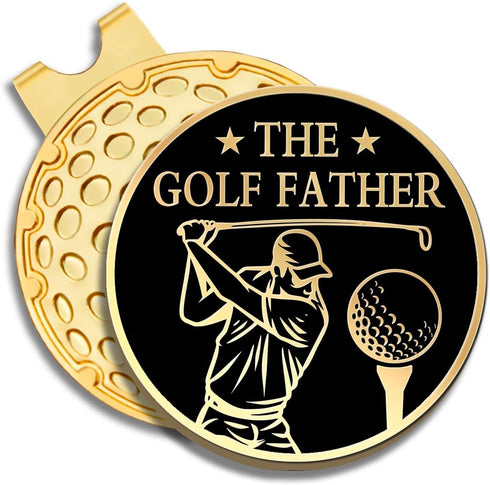 The GolfFather Funny Golf Gift for Men, Golf Ball Marker with Magnetic Hat Clip