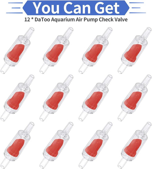 Aquarium Air Pump Check Valve 12PCS, One Way Non-Return Check Valve for 3/16 Inch Airline Tubing