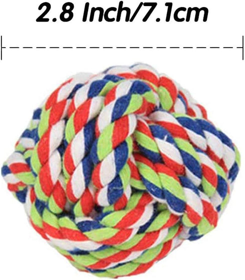 Dog Rope Ball Toy 2Pack, Medium Breeds Knot Rope Toys for Teething and Boredom