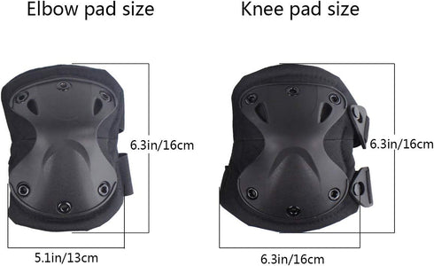 Tactical Combat Knee & Elbow Protective Pads Set for Outdoor CS Paintball Game Cycling Safety Skateboarding Gear Skates Knee Protection Guard Pads