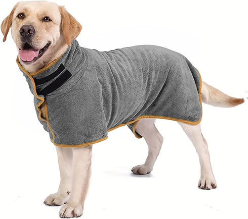 ITODA Dog Drying Coat Microfiber Fast Drying Absorbent Dog Bath Towel Wrap Adjustable