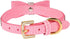 LOVPE Pink Velvet Leather Dog Collar/Cat Collar - Rhinestone Bow-Knot Tie for Small Dogs & Cats, Size S