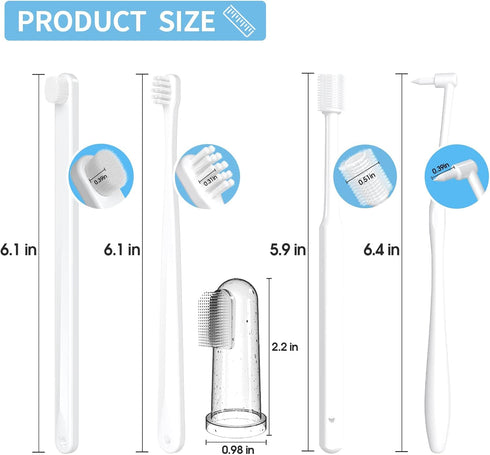 Samll Small Dog Toothbrush Kit,Puppy Tooth Brushing Kit, Suitable for All Puppy and Dogs Dental Care. White, Soft