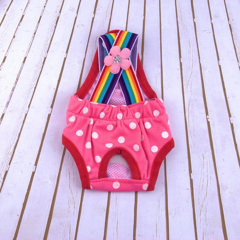 Sinknap Dog Sanitary Diaper Polka Dot Striped Female Dog Sanitary Panties Cute Compatible with Outdoor Polka Dot Pink