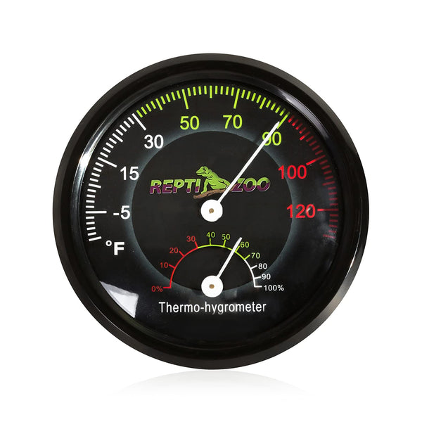 REPTI ZOO Dual Gauges Reptile Terrarium Thermometer Hygrometer for Pet Rearing Box