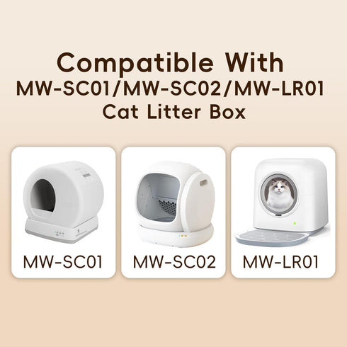 OuhDvgny MW-SC01/MW-SC02/MW-LR01 18" 12.6"Heavy 100 counts) Cat Litter Box Liners Bag Fit For Automatic Self Cleaning