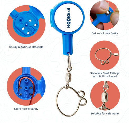 HOOK-EZE Fishing Knot Tying Tool | Protect from Fish Hooks | Tie Fishing Knots Easily | Cool Gadgets for Fishermen |